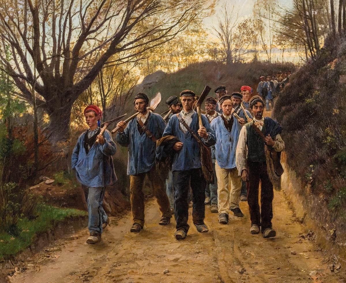 P.S. Krøyer: Franske arbejdere i hulvej.