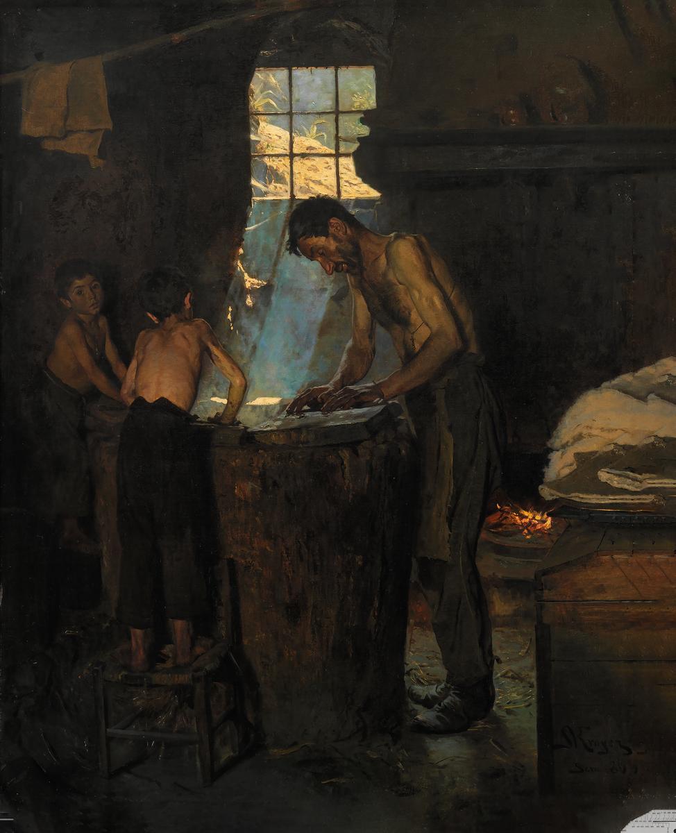 P.S. Krøyer: Italienske landsbyhattemagere.